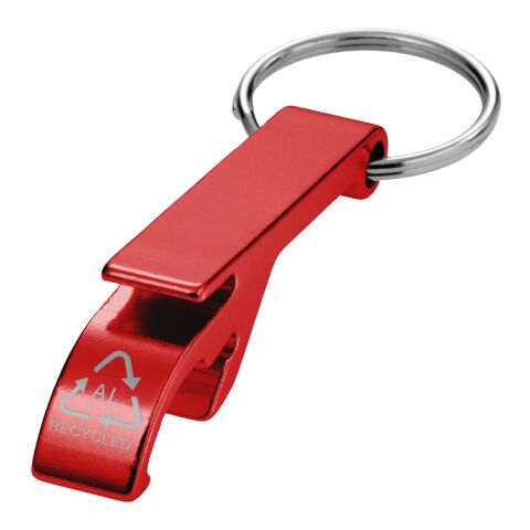 Tao Schlüsselanhänger mit Flaschen- und Dosenöffner aus recyceltem RCS Aluminium Standard | rot | ohne Werbeanbringung | Nicht verfügbar | Nicht verfügbar