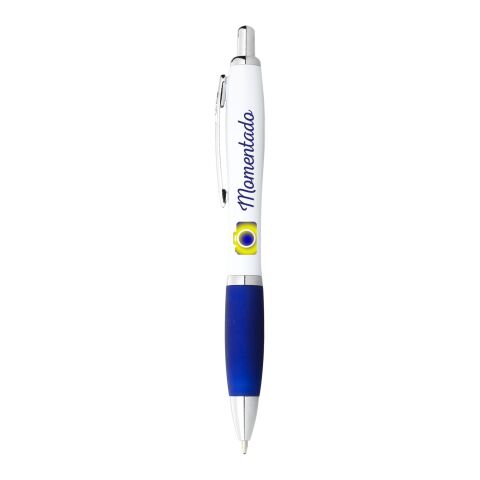 Nash Kugelschreiber weiß mit farbigem Griff blaue Tinte Priority | weiss-royalblau | Digitaldruck | Schaft gesamte Länge | 60 mm x 8 mm
