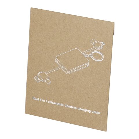 Reel 6-in-1 Ladekabel mit einziehbarem Schlüsselring Standard | natur | ohne Werbeanbringung | Nicht verfügbar | Nicht verfügbar