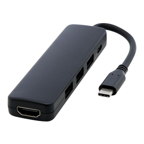 Loop Multimedia-Adapter aus recyceltem RCS Kunststoff USB 2.0-3.0 mit HDMI-Anschluss Standard | schwarz | ohne Werbeanbringung | Nicht verfügbar | Nicht verfügbar