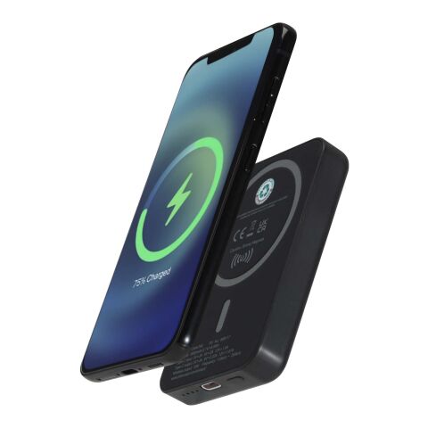 Acrab 15 W 5.000 mAh magnetische kabellose Powerbank mit 20 W PD aus recyceltem Kunststoff Standard | schwarz | ohne Werbeanbringung | Nicht verfügbar | Nicht verfügbar
