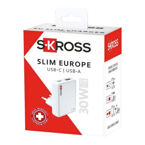 SKROSS® Slim 30W Europa-Wandladegerät weiß