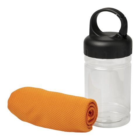 Remy Kühlhandtuch in PET-Behälter Standard | orange | ohne Werbeanbringung | Nicht verfügbar | Nicht verfügbar | Nicht verfügbar