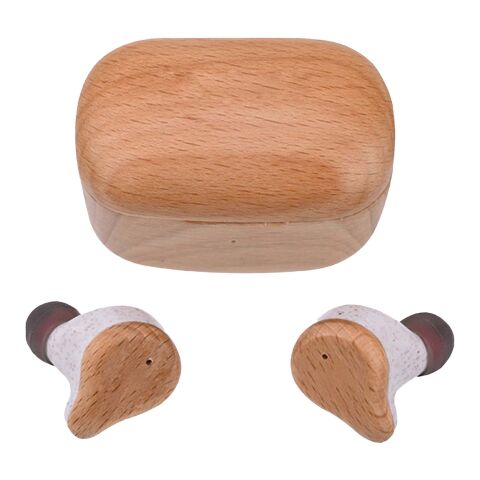 Prixton TWS163 Bluetooth® Ohrhörer holz | ohne Werbeanbringung