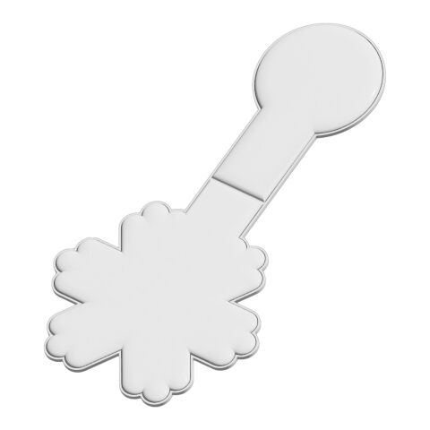 RFX™ Reflektierender TPU-Magnet Schneeflocke weiss | 1-farbiger Siebdruck | Vorderseite | 49 mm x 101 mm