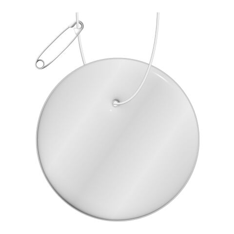 RFX™ Runder reflektierender PVC-Aufhänger weiss | Digitaldruck | Vorderseite (Unter Der Reflektierenden Schicht) | 0 mm x 0 mm x Ø 70