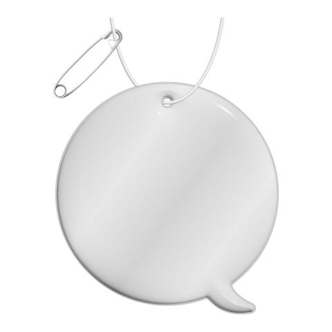 RFX™ Reflektierender Callout-PVC-Aufhänger weiß | 1-farbiger Siebdruck | Vorderseite | 61 mm x 64 mm