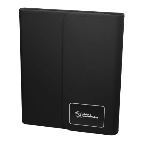 SCX.design O18 A5 Notizbuch mit kabelloser 5W Powerbank mit 4000 mAh und Leuchtlogo schwarz | ohne Werbeanbringung | Nicht verfügbar | Nicht verfügbar