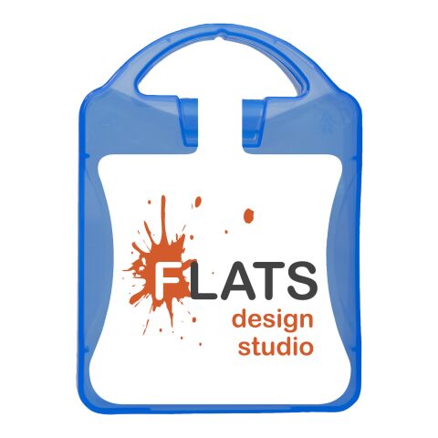 mykit, first aid, kit transparent blau | Nicht verfügbar | 1-farbiger Digitaler Aufkleber | Vorderseite | 90 mm x 127 mm