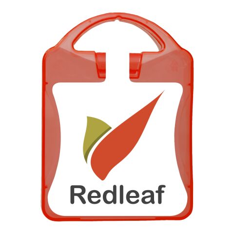 mykit, first aid, kit rot | 1-farbiger Digitaler Aufkleber | Vorderseite | 90 mm x 127 mm