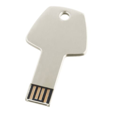 USB-Stick Schlüssel silber | 64 GB | 1-farbiger Tampondruck | Rückseite | 20 mm x 8 mm