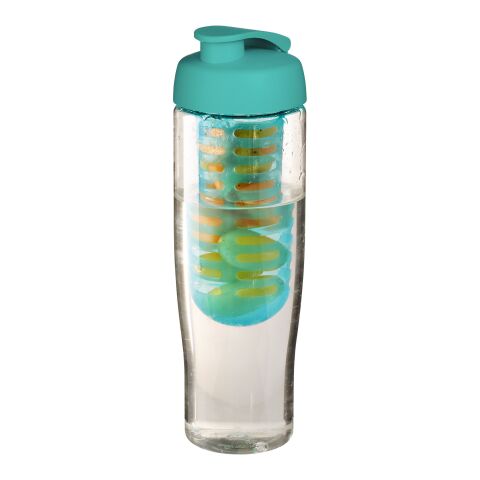H2O Tempo® 700 ml Sportflasche mit Klappdeckel und Infusor transparent-aquablau | ohne Werbeanbringung | Nicht verfügbar | Nicht verfügbar