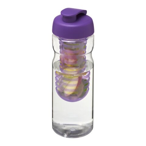 H2O Base® 650 ml Sportflasche mit Klappdeckel und Infusor transparent-lila | ohne Werbeanbringung | Nicht verfügbar | Nicht verfügbar