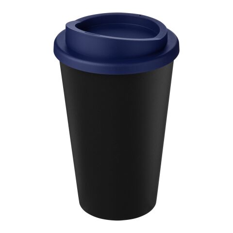 Americano Eco 350 ml recycelter Becher schwarz-blau | 1-farbiger Siebdruck | rundum | 228 mm x 73 mm
