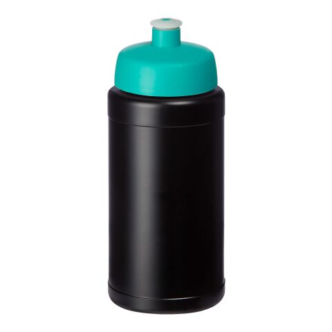Baseline Recycelte Sportflasche, 500 ml schwarz-aquablau | ohne Werbeanbringung | Nicht verfügbar | Nicht verfügbar