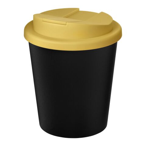 Americano® Espresso Eco 250 ml recycelter Isolierbecher mit auslaufsicherem Deckel schwarz-gelb | ohne Werbeanbringung | Nicht verfügbar | Nicht verfügbar