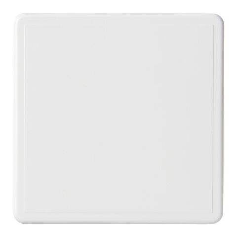 Renzo quadratischer Kunststoffuntersetzer weiß | ohne Werbeanbringung | Nicht verfügbar | Nicht verfügbar