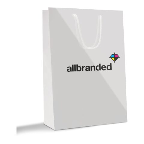 Papiertragetasche 24 x 34 cm mit farbigen Kordeln 4C Offsetdruck | glänzend | 116 - hellgrün