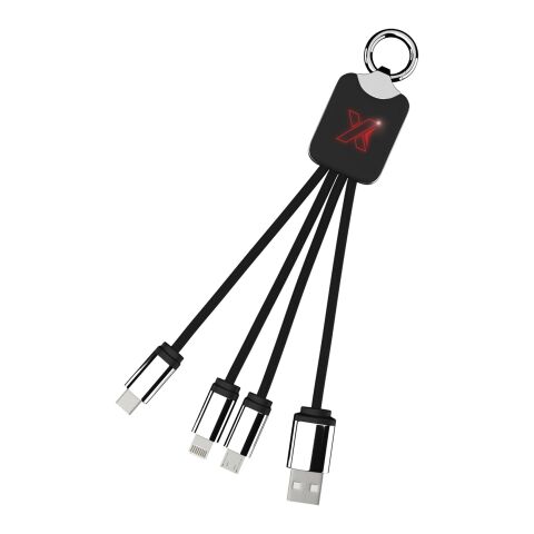 SCX.design C15 Quatro Ladekabel mit Leuchtlogo Standard | rot-schwarz | ohne Werbeanbringung | Nicht verfügbar | Nicht verfügbar