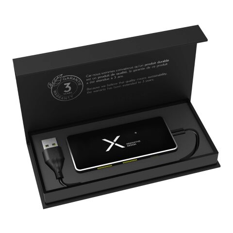 SCX.design H20 8-in-1 USB-Hub mit dualem Eingang und 6 Ports und Leuchtlogo Standard | schwarz | ohne Werbeanbringung | Nicht verfügbar | Nicht verfügbar