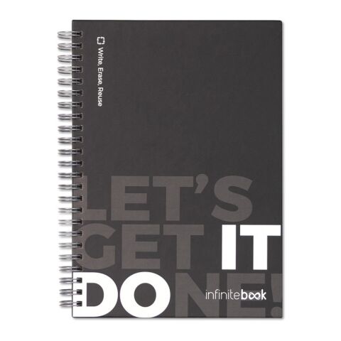 STARTER KIT INFINITEBOOK. Set bestehend aus einem Infinitebook mit Hardcover, einem Reinigungsset, einem Marker und einem Kugelschreiberhalter schwarz | ohne Werbeanbringung | Nicht verfügbar | Nicht verfügbar | Nicht verfügbar