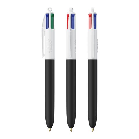 BIC® 4 Colours Soft weiss-schwarz | 1-farbiger Siebdruck | Upper Part-gegenüber vom Clip | 22.00 mm x 10.00 mm