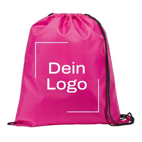 CARNABY. 210D Rucksacktasche mit schwarzen Zugbändern Rosa | ohne Werbeanbringung