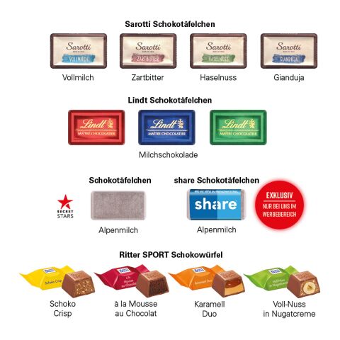 Adventskalender LKW ohne Werbeanbringung | Ritter SPORT Schokowürfel