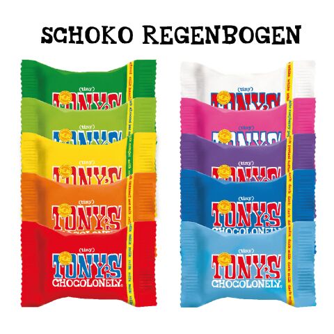 Adventskalender mit Tony's Schokolade, Inlay aus Papier bunt | ohne Werbeanbringung