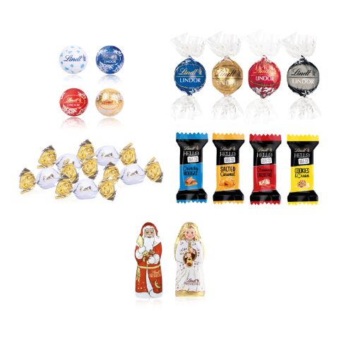 Adventskalender Lindt "Premium Selection", Inlay aus Papier bunt | ohne Werbeanbringung