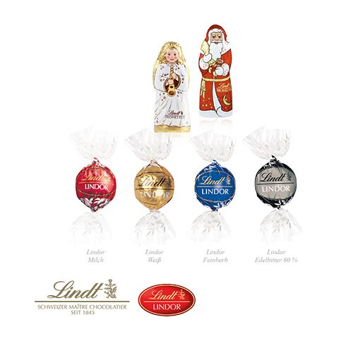 Adventskalender Lindt Lindor Mit Santa &amp; Engel bunt | 4C Digital-/Offsetdruck