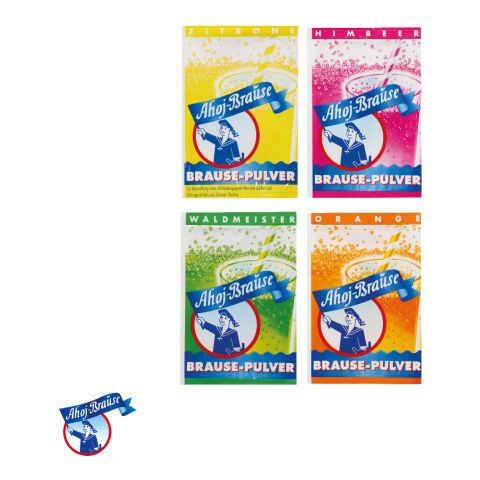 Werbe-Klappkarte mit Ahoj-Brause Pulver bunt | ohne Werbeanbringung