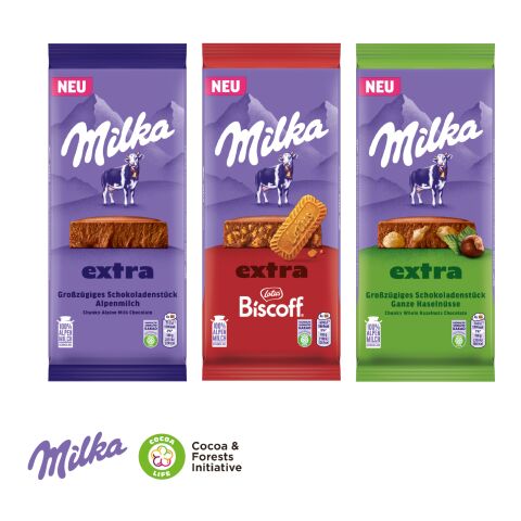 Milka Schokoladentafel Extra, 190 g bunt | ohne Werbeanbringung