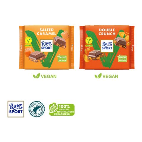 Ritter SPORT "Vegan" mit Werbebanderole bunt | ohne Werbeanbringung