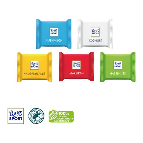 Ritter SPORT "Mini", 4er bunt | ohne Werbeanbringung