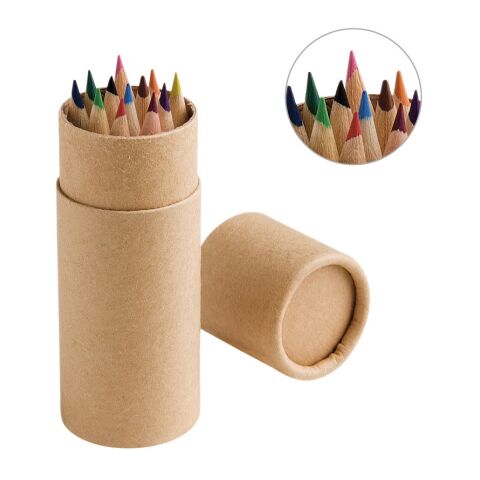 CYLINDER. Buntstift Schachtel mit 12 Buntstiften Beige | ohne Werbeanbringung