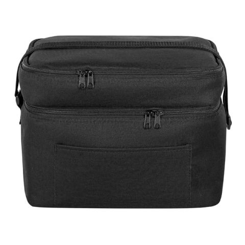 CANCUN LARGE. Kühltasche aus 600D, recyceltem Polyester, mit verstellbarem Gurtband Schwarz | ohne Werbeanbringung