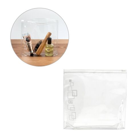 VALENTINA. Kulturbeutel aus transparentem PVC Weiß | ohne Werbeanbringung