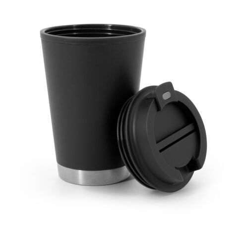 FIGLIOLI. Doppelwandiger, auslaufsicherer Reisebecher aus PP schwarz | ohne Werbeanbringung | Nicht verfügbar | Nicht verfügbar | Nicht verfügbar