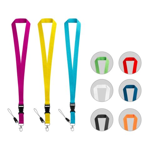 ANQUETIL. Lanyard aus Polyester Schwarz | ohne Werbeanbringung