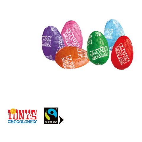 Schoko-Eier 6er mit Tony's Schokolade bunt | ohne Werbeanbringung