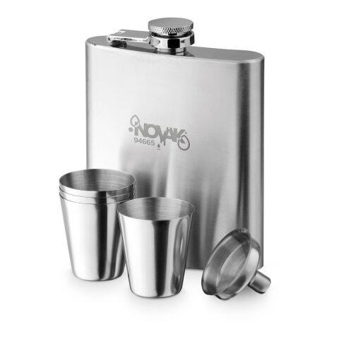NOVAK. Set aus Edelstahlflasche und Gläsern 200 mL Silber | ohne Werbeanbringung | Nicht verfügbar | Nicht verfügbar | Nicht verfügbar