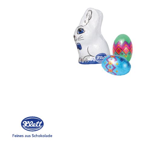 Kleines Osternest Mit Klett Schokolade bunt | 4C Digital-/Offsetdruck