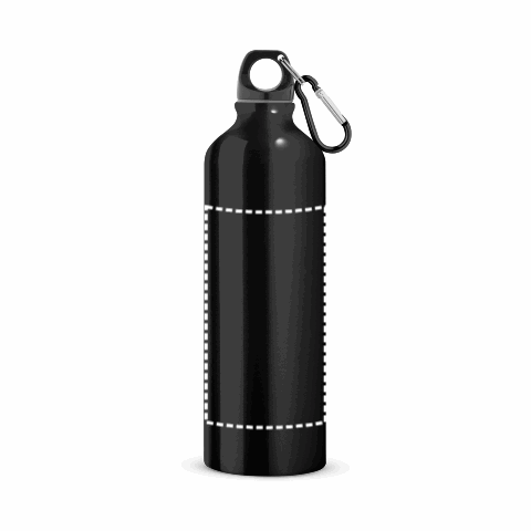 LANDSCAPE L. Aluminium-Sportflasche mit Karabiner 800 ml schwarz | ohne Werbeanbringung | Nicht verfügbar | Nicht verfügbar | Nicht verfügbar