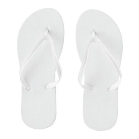 MAUPITI S / M. Bequeme Pantoffeln mit PE-Sohle und PVC-Riemen Weiß | ohne Werbeanbringung