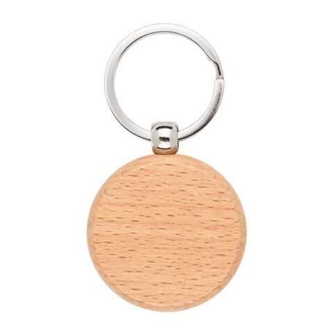 STEWIE ROUND. Runder Schlüsselanhänger aus Buchenholz Beige | ohne Werbeanbringung