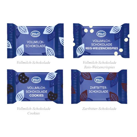 Tisch-Adventskalender mit Klett Fairtrade® Schokolade bunt | ohne Werbeanbringung