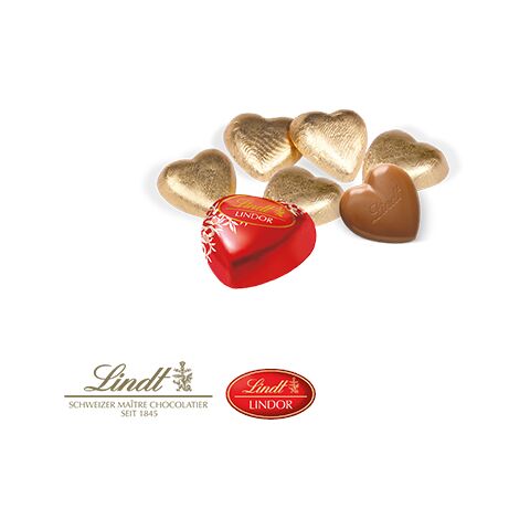 Adventskalender Lindt &quot;Schokoladen-Herzen&quot; bunt | ohne Werbeanbringung