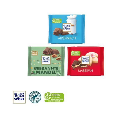 Schokotafel Ritter Sport „Rentier“ bunt | ohne Werbeanbringung