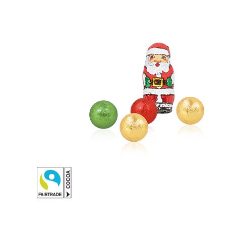 Santa Werbebox Mit Fairtrade® Schokolade bunt | 4C Digital-/Offsetdruck